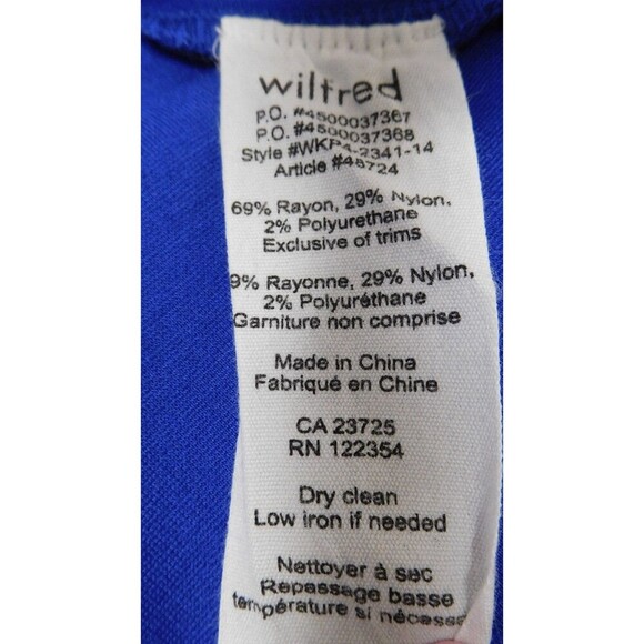 Women's WILFRED Royal Blue Cap Sleeve V-Neck Rayon Blend Top XXS - Picture 6 of 6